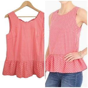 J.Crew Factory Peplum Gingham Top